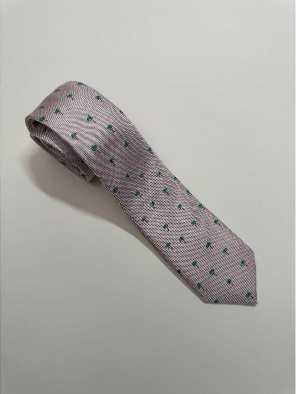 J. Crew Silk Blend Short‎ Tie In Pink With Palm Trees